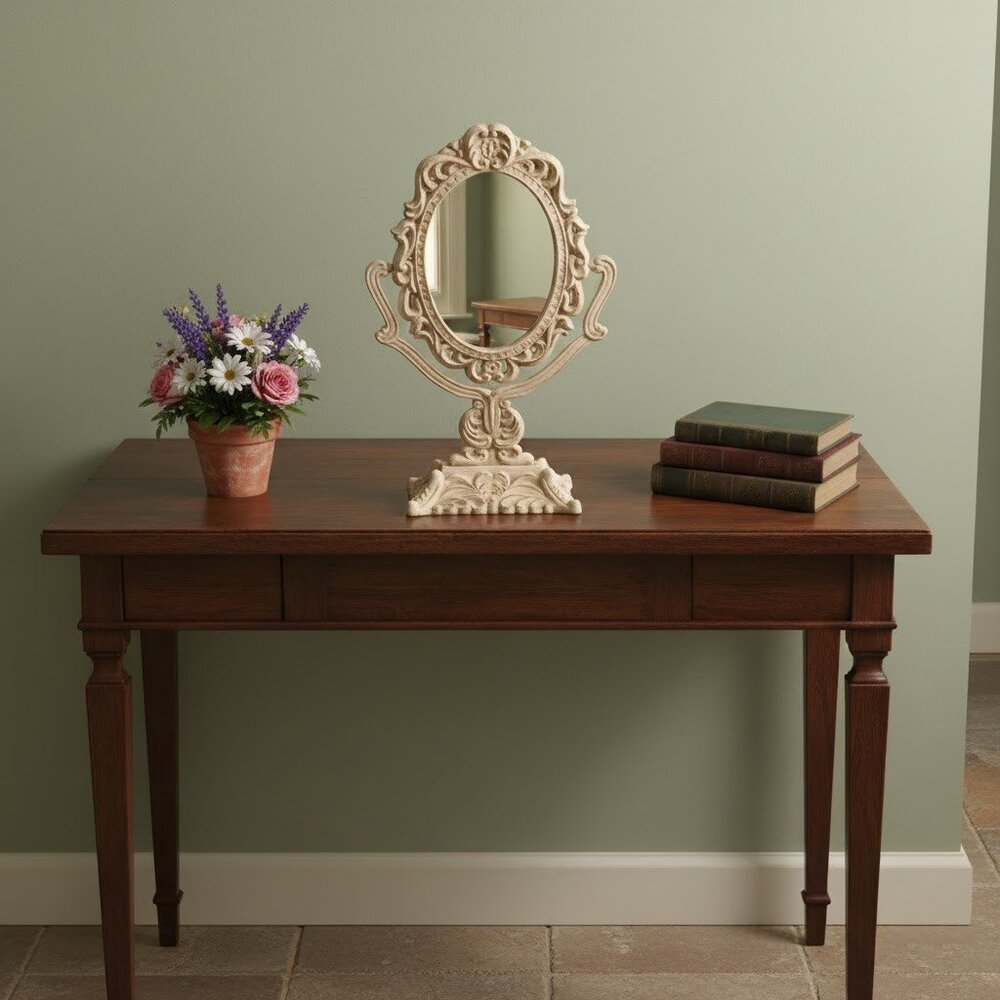 Vintage Cast Iron Victorian Tilting Vanity Mirror